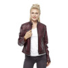 Burgundy Antique Leather Jacket for Women