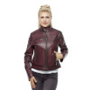 Burgundy Antique Leather Jacket for Women - Image 2