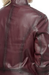 Burgundy Antique Leather Jacket for Women - Image 6