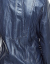 Midnight Blue Leather Coat for Women - Image 5