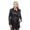 Black Leather Coat for Women