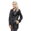 Black Leather Coat for Women - Image 2