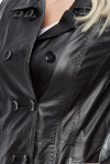 Black Leather Coat for Women - Image 5