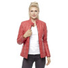 Pomegranate Flower Leather Coat for Women