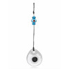 White Evil Eye 5.5 cm, Crystal Glass, Handmade
