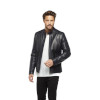 Navy Blue Jumbo Sports Leather Jacket for Men - Image 5