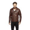 Jumbo Whiskey Brown Biker Jacket for Men - Image 4