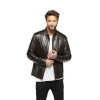 Renzo Brown Antique Leather Coat for Men