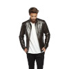 Renzo Brown Antique Leather Coat for Men - Image 3