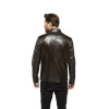 Renzo Brown Antique Leather Coat for Men - Image 5