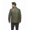 Green Taffeta Puffed Leather Coat for Men - Image 2