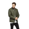 Green Taffeta Puffed Leather Coat for Men - Image 3