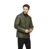 Green Taffeta Puffed Leather Coat for Men - Image 4