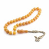 1000 Carat Silver Kazaz Tasseled Dark Yellow Old Iranian Tortoiseshell Rosary