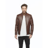 Armond Whiskey Jumbo Leather Coat for Men - Image 3
