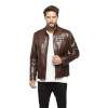 Antique Brown Leather Jacket for Men