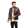 Antique Brown Leather Jacket for Men - Image 2