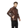 Antique Brown Leather Jacket for Men - Image 4
