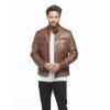 Sports Brown Leather Jacket for Men