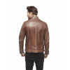 Sports Brown Leather Jacket for Men - Image 5