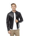 Brando Black Men's Sport Leather Jacket