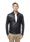 Cirino Navy Sport Leather Jacket