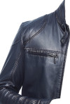 Cirino Navy Sport Leather Jacket - Image 5