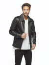 Classic Black Leather Coat - Image 2