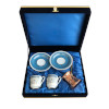 Traditional Copper Coffee Pot, Velvet Box, Porcelain Coffee Set