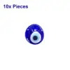 10 Pieces Classic Blue Evil Eye, Diameter 3 cm, Crystal Glass, Handmade