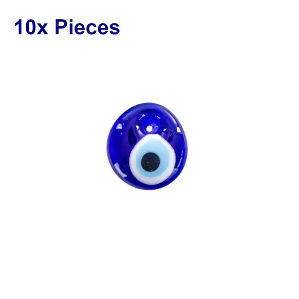 10 Pieces Classic Blue Evil Eye, Diameter 3 cm, Crystal Glass, Handmade