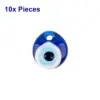 10 Pieces Classic Blue Evil Eye, Diameter 4 cm, Crystal Glass, Handmade