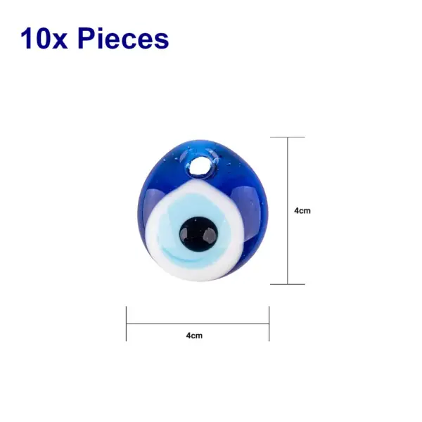10 Pieces Classic Blue Evil Eye, Diameter 4 cm, Crystal Glass, Handmade - Image 2