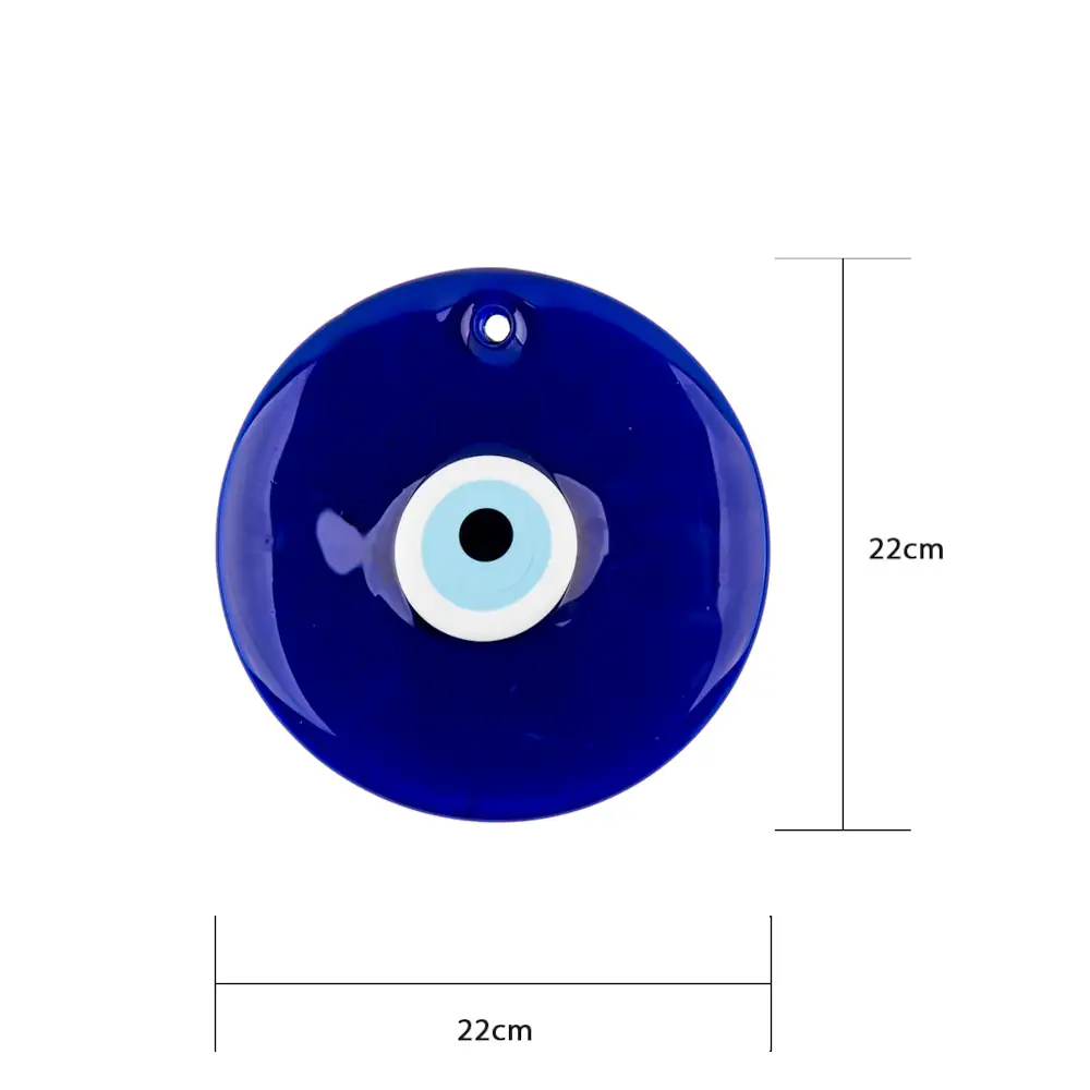 Classic Blue Giant Evil Eye, Diameter 22 cm, Crystal Glass, Handmade - Image 2