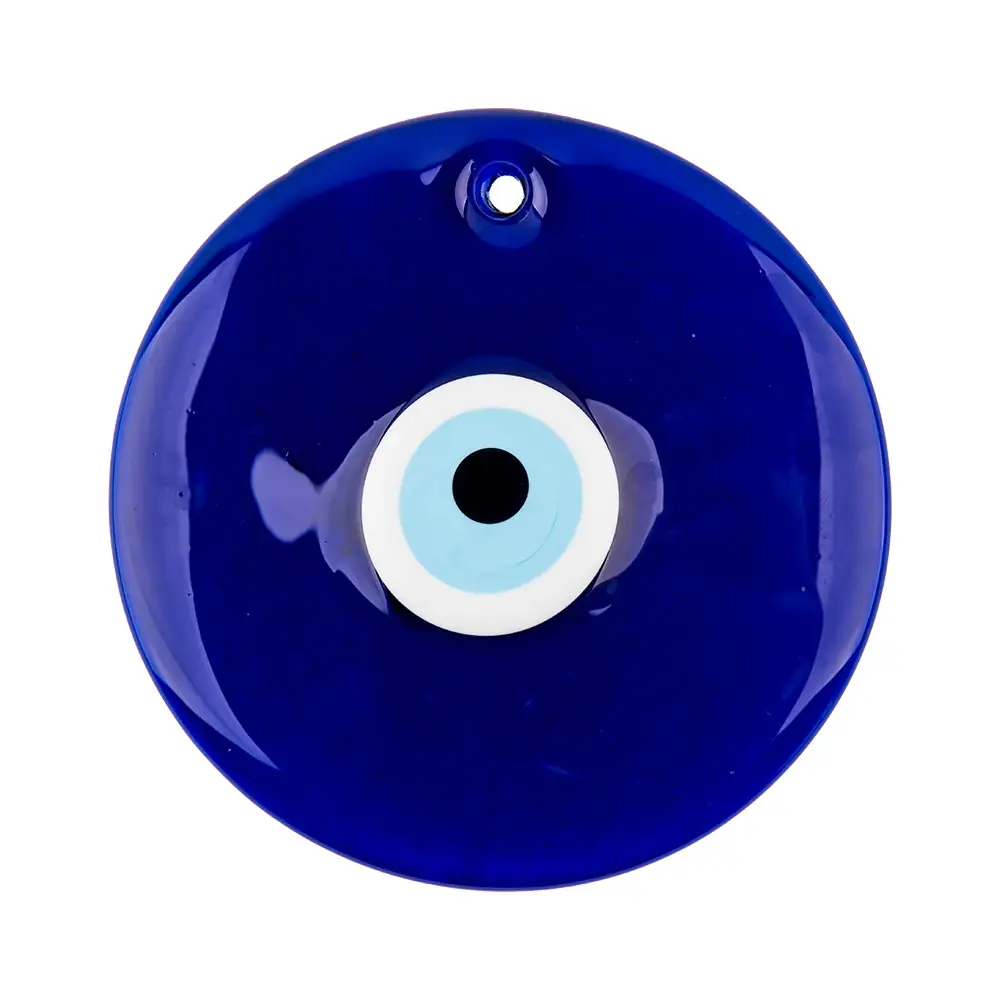 Classic Blue Giant Evil Eye, Diameter 22 cm, Crystal Glass, Handmade